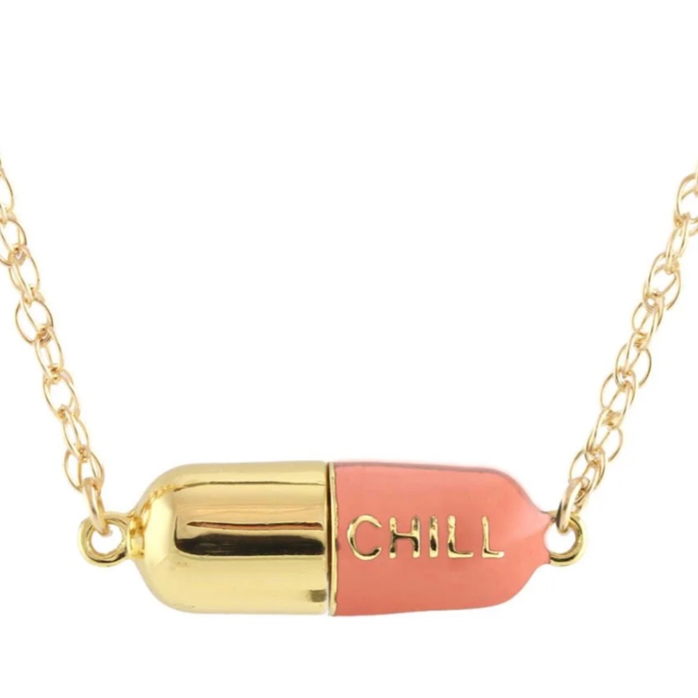 Kris Nations Big Chill 17” necklace Pink Sky 18k Gold